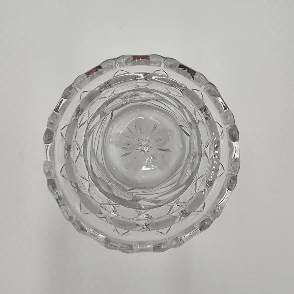 McKee Clematis Sugar Bowl Innovation Cut Clear Pressed Glass EAPG Antique 1910s